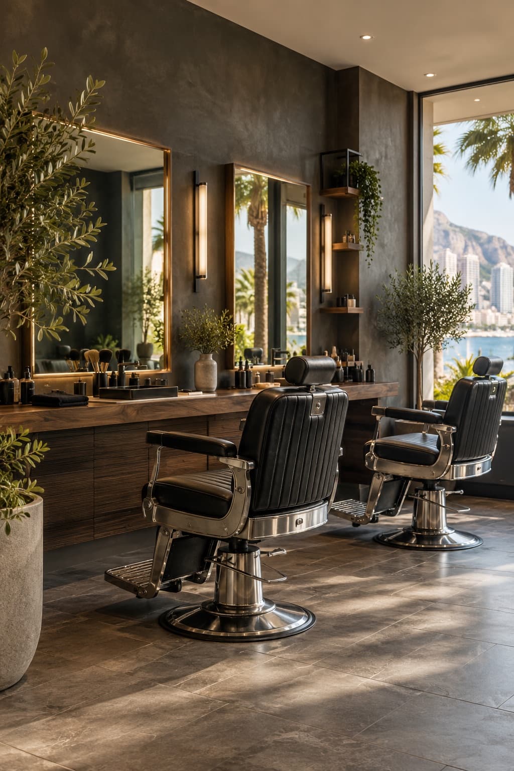 Interior de una barbería contemporánea
